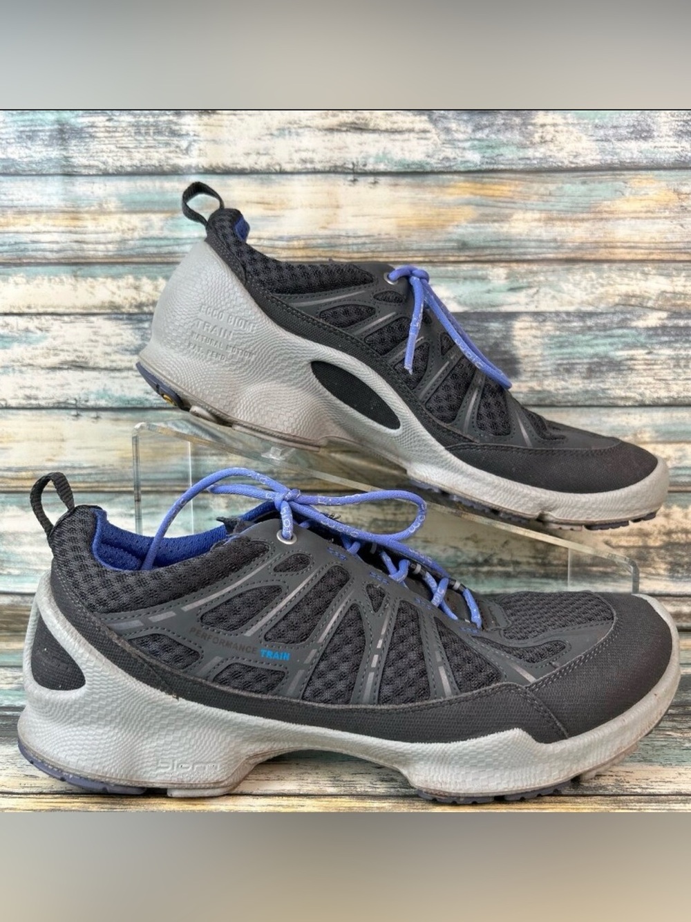 Ecco Biom Athletic Shoes Womens 7-7.5/38 Gray Lace Up Sneakers Gym Exercise Walk